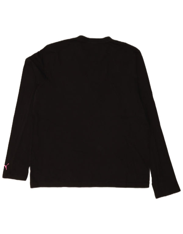 Puma Hombre Gráfico Top Manga Larga Grande Algodón Negro