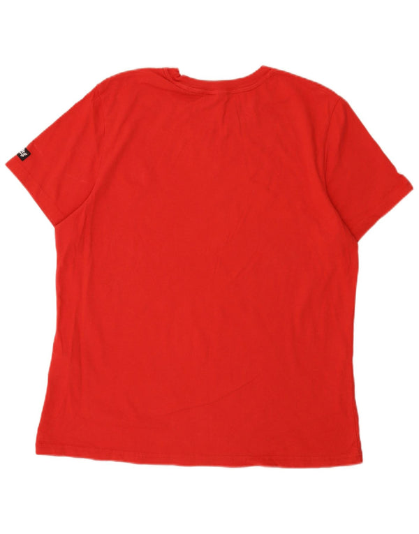 Superdry Camiseta gráfica para mujer Top UK 46 Large Red Cotton