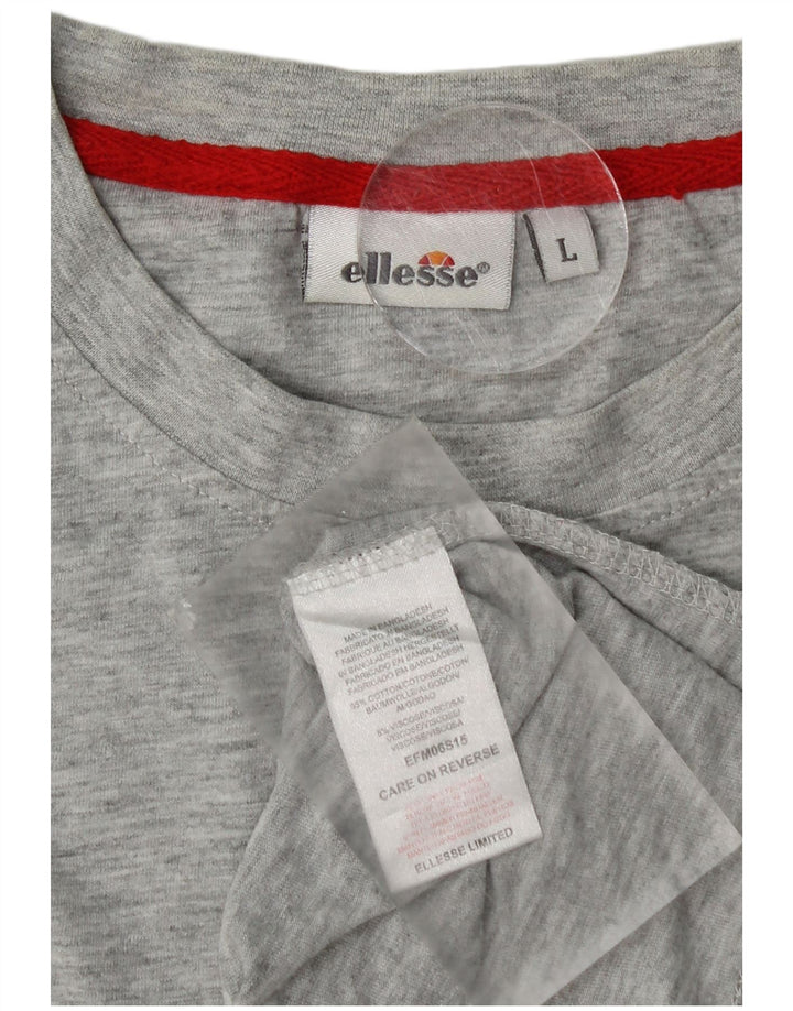 Ellesse - Camiseta sin mangas para hombre, talla grande, algodón moteado gris