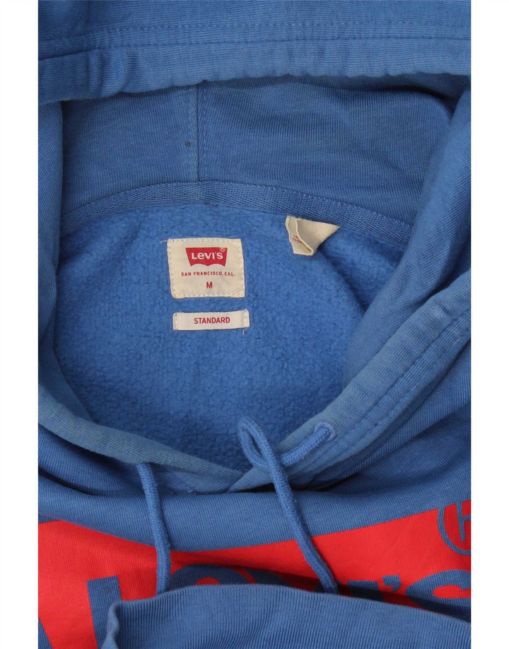Levi's Jersey con capucha y estampado estándar para hombre, color azul medio