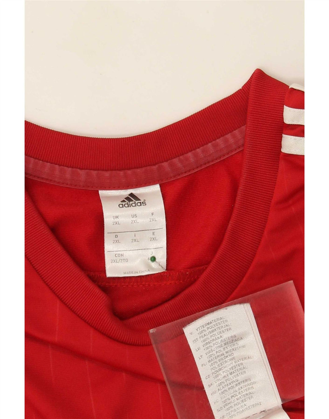 Adidas Hombre Top Manga Larga 2XL Rojo Colorblock Poliéster
