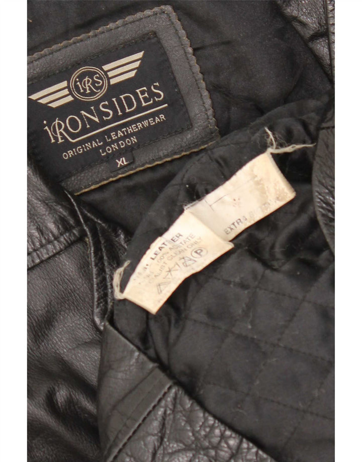 Ironsides Chaqueta de cuero para hombre UK 42 XL Negro