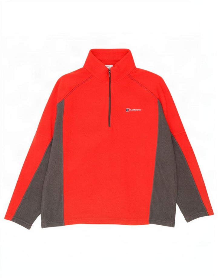 Berghaus Hombre Jersey De Forro Polar Con Cremallera En El Cuello Medio Rojo Colorblock Poliéster