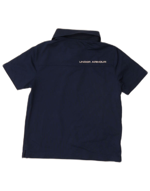 UNDER ARMOUR Boys Heat Gear Polo Shirt 6-7 Years XS Navy Blue