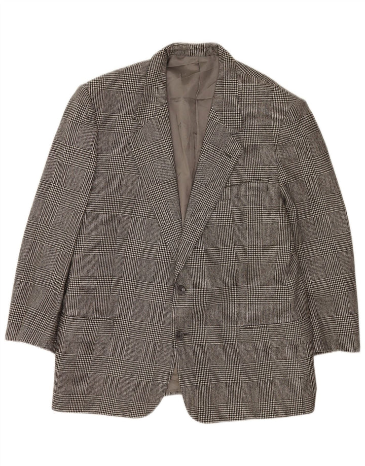 Valentino Chaqueta tipo blazer de 2 botones para hombre IT 54 2XL Gris pata de gallo