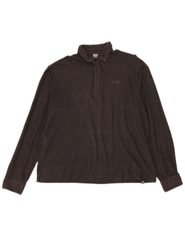 Slam Polo De Manga Larga Para Hombre 3XL Gris Moteado
