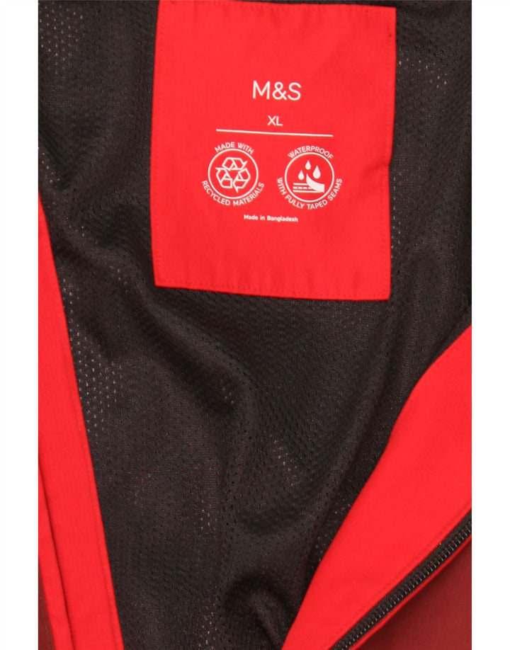Marks & Spencer Chaqueta impermeable con capucha para hombre UK 42 XL Rojo