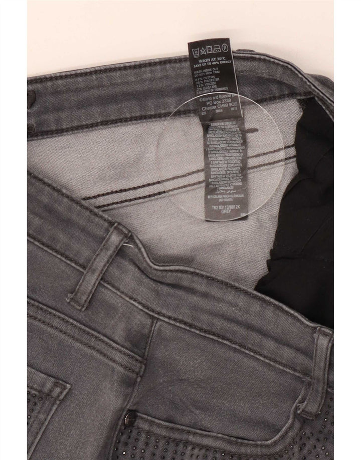 Marks & Spencer Vaqueros rectos para mujer UK 12 Medium W30 L29 Algodón gris