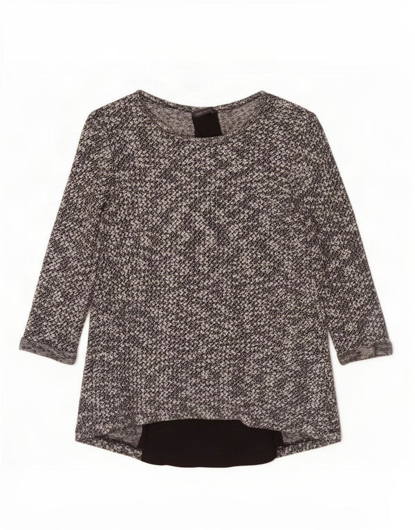 Marks & Spencer Blusa de manga 3/4 para mujer UK 8 Small Black Moteado