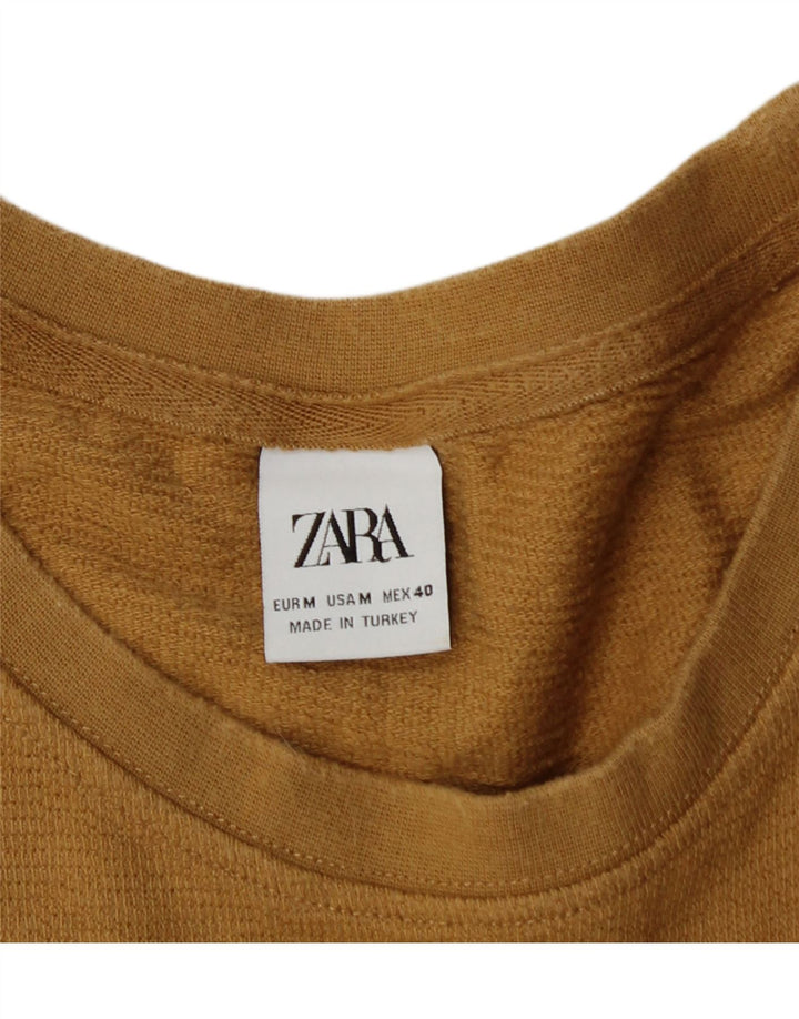 Zara Mujer Camiseta Extragrande Top UK 42 Marrón Medio
