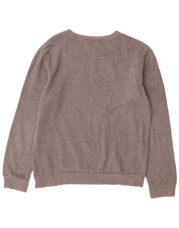Calvin Klein Jeans Hombre Sudadera Gráfica Jumper Grande Algodón Moteado Gris