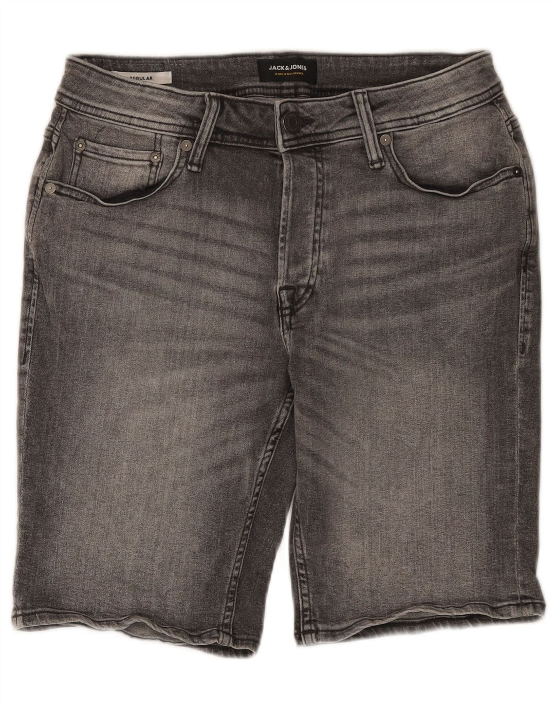 Jack & Jones Mens Regular Denim Shorts Small W29 Gris Algodón