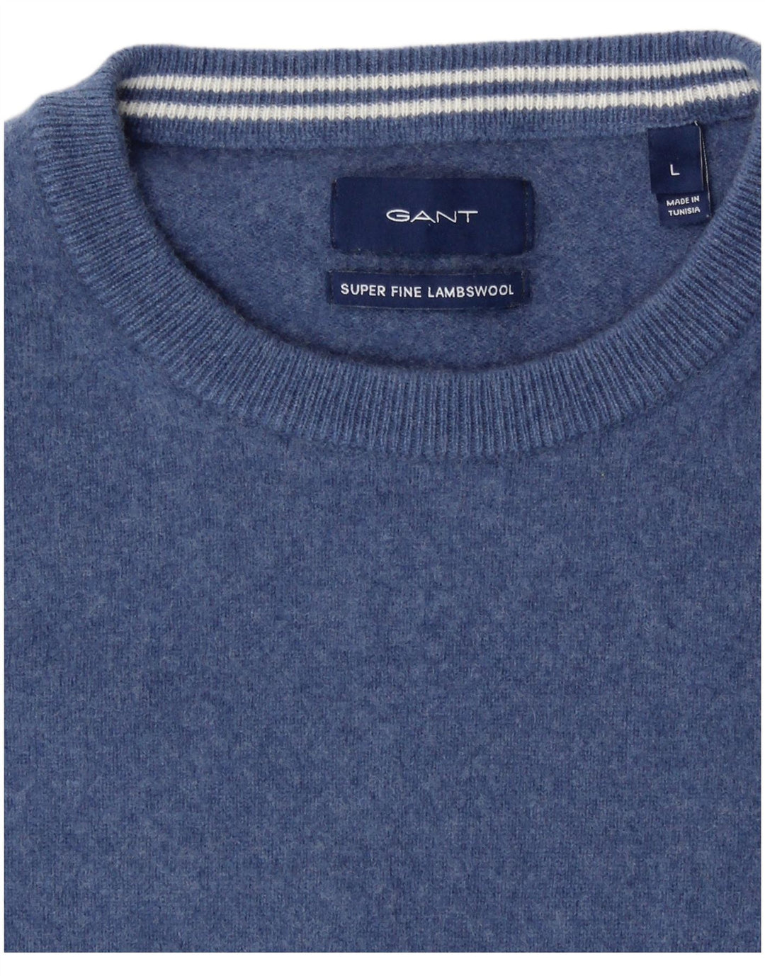 GANT Jersey con cuello redondo para niño, talla grande, de lana de cordero, color azul marino, 15-16 años