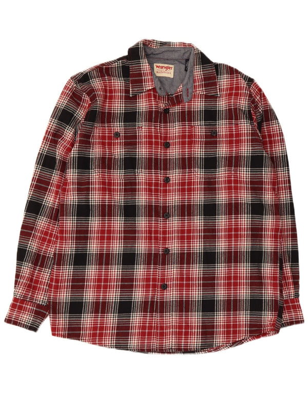 Wrangler Camisa De Franela De Algodón A Cuadros Rojo Mediano Hombre