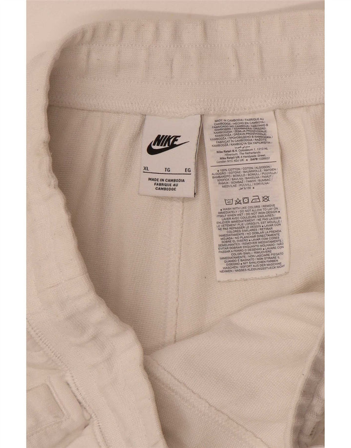 Nike Pantalones cortos deportivos gráficos para hombre XL Algodón blanco