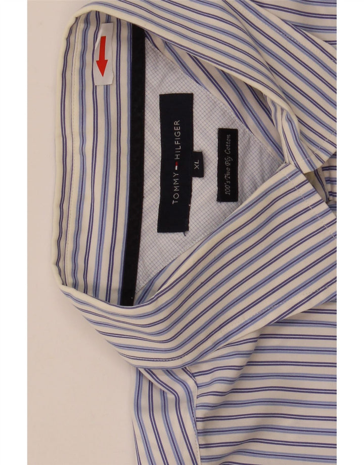 Camisa Tommy Hilfiger Hombre XL Algodón Rayas Azul