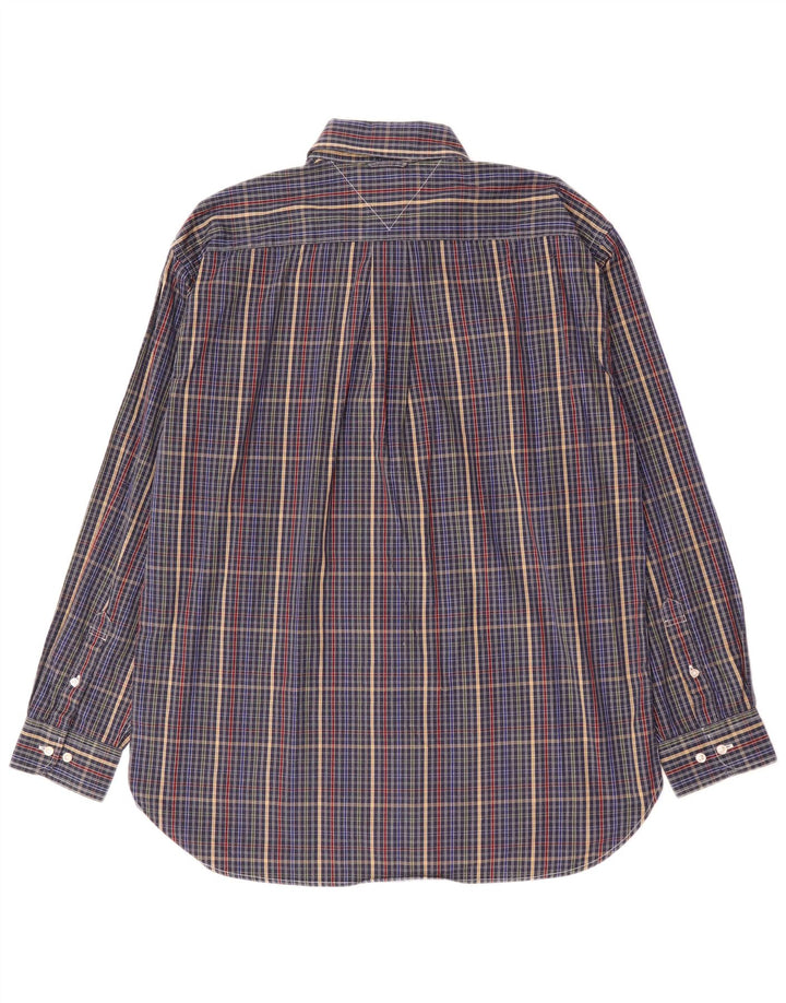 Camisa Tommy Hilfiger para hombre de algodón a cuadros azules grandes
