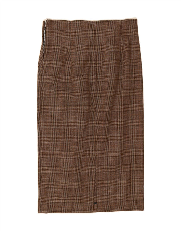 ZARA Womens Straight Skirt Medium W28  Brown Houndstooth Vintage Zara and Second-Hand Zara from Messina Hembry 