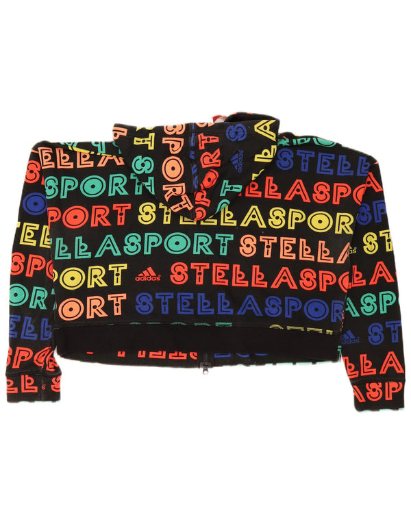 Adidas Stella McCartney Crop Zip Sudadera con capucha para mujer UK 16/18 Grande Negro