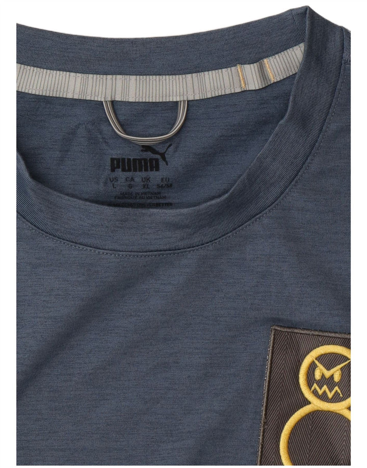 PUMA Sudadera gráfica para hombre Jumper XL Azul moteado