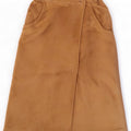 Falda envolvente de ante vintage para mujer IT 42 Medio W27 Cuero beige