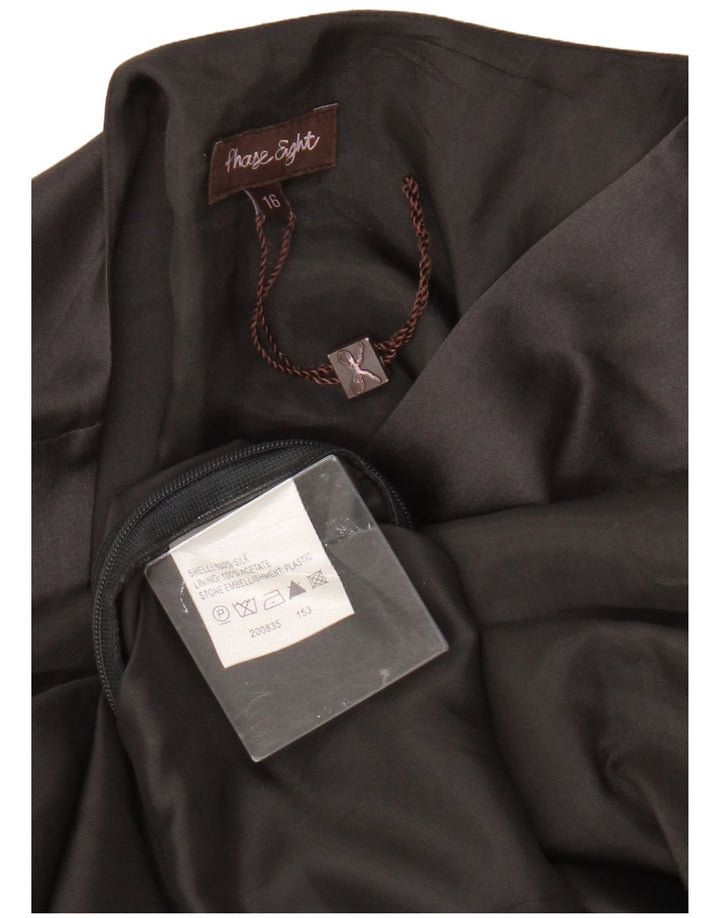 Phase Eight Vestido acampanado sin mangas para mujer UK 46 Large Seda gris