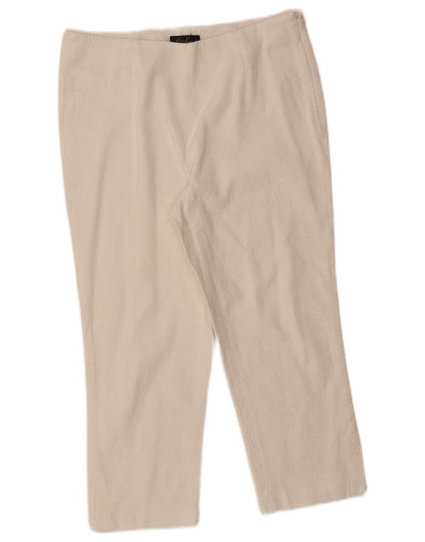 Luisa Spagnoli Pantalones Capri para Mujer IT 44 Medium W30 L21 Algodón Blanco