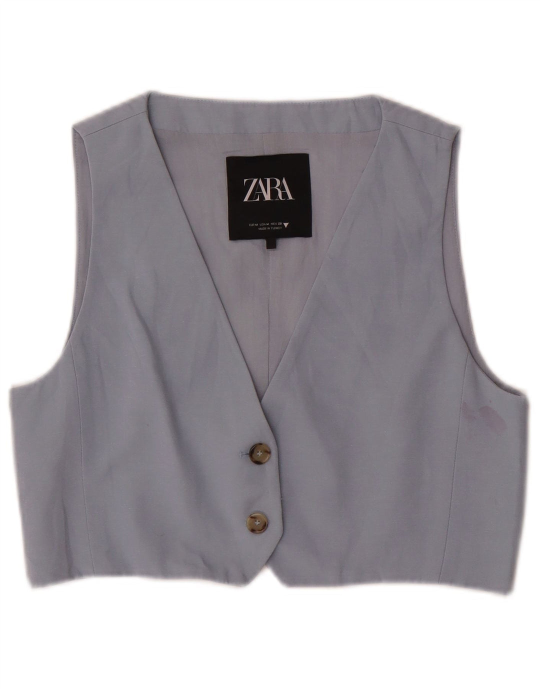 Zara Mujer Chaleco UK 42 Azul Medio