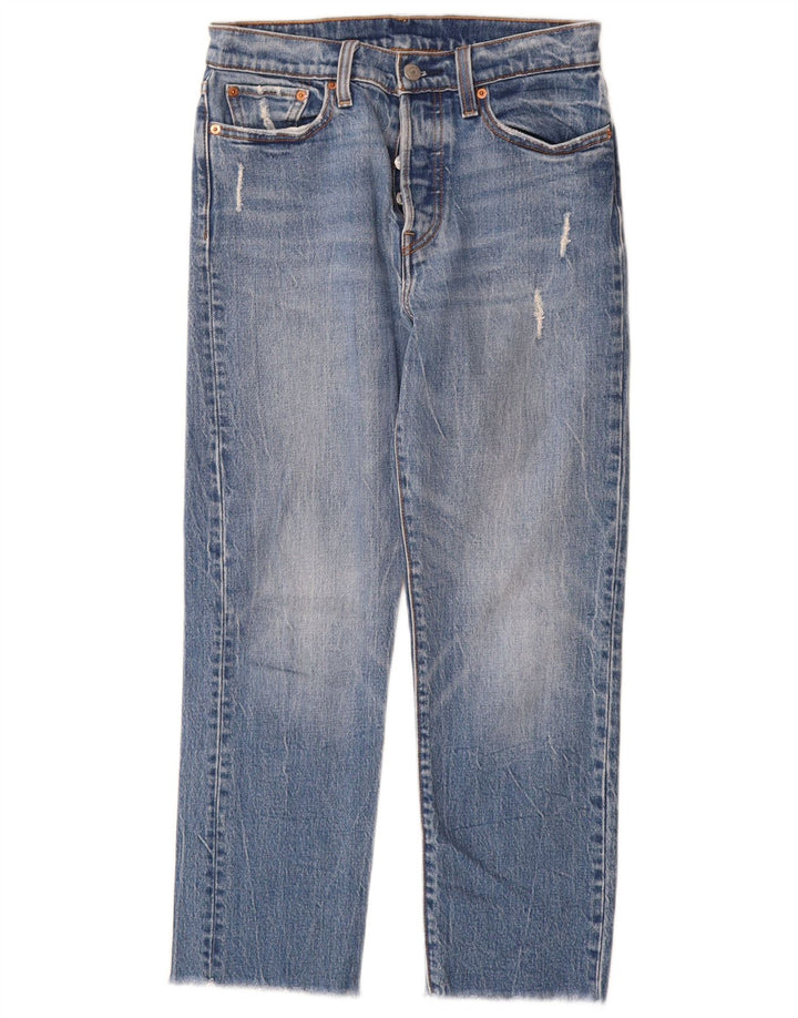 Levi's Vaqueros Rectos Desgastados Para Mujer W27 L26 Algodón Azul