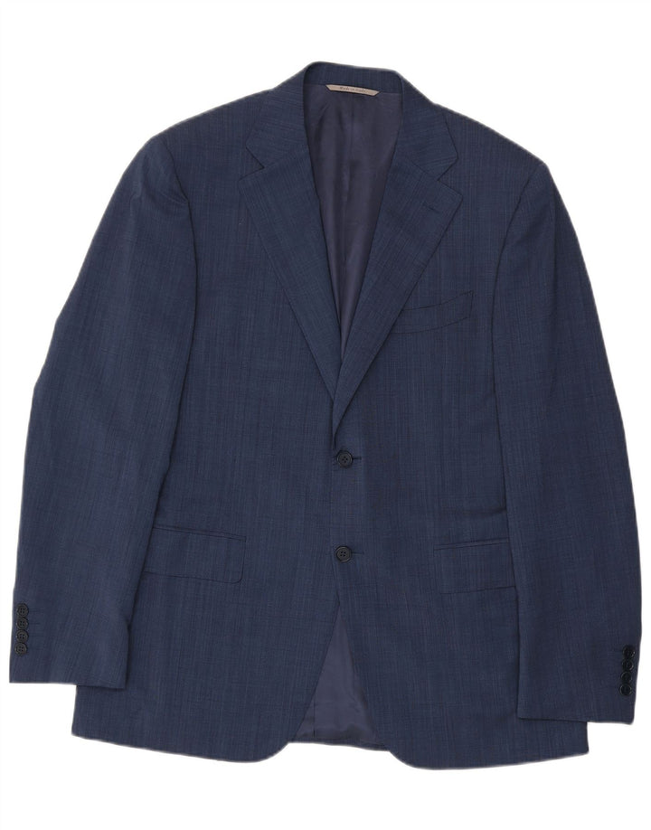 Canali Traje de 2 piezas para hombre con 2 botones IT 50 Grande W34 L30 Lana azul marino