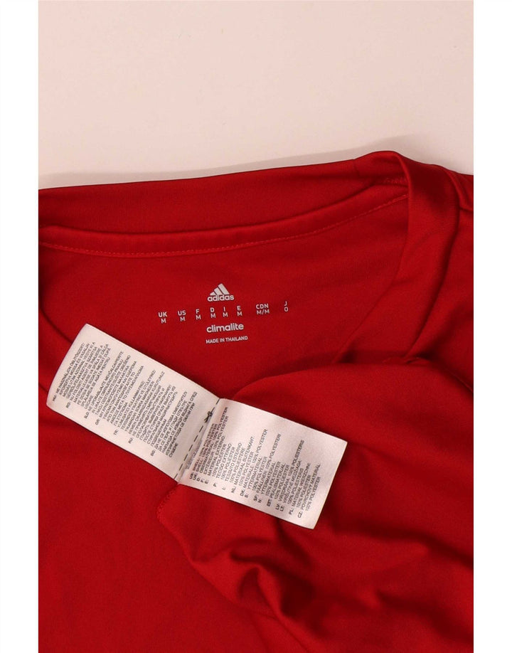 Adidas Hombre Climalite Camiseta Top Medio Rojo Poliéster