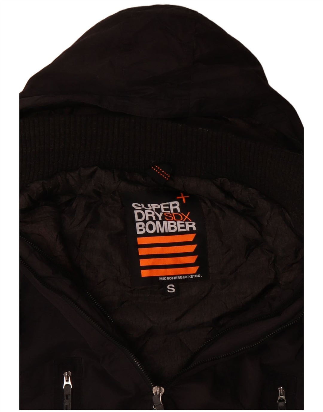 Superdry Chaqueta Bomber Con Capucha Para Hombre UK 36 Small Poliéster Negro