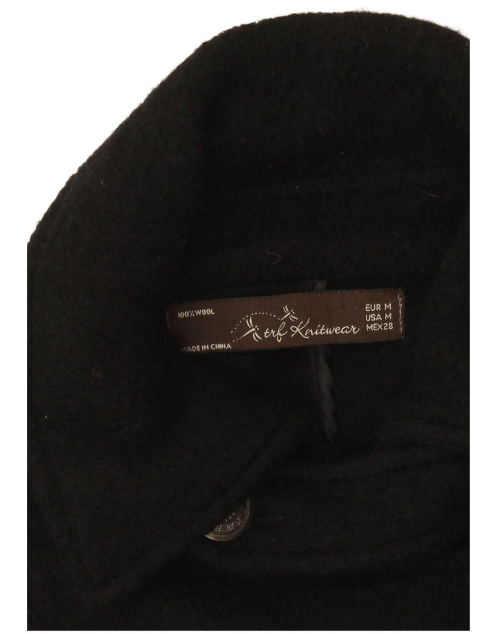 Zara Mujer Trafaluc Chaquetón UK 40 Mediano Lana Negra