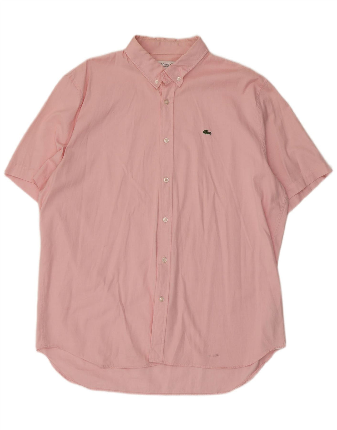 Camisa LACOSTE Hombre Manga Corta Regular Fit Talla 44 XL Algodón Rosa