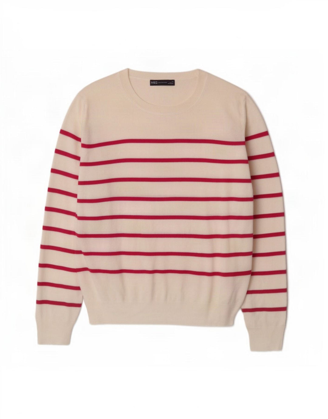 Marks & Spencer Suéter de cuello redondo para mujer UK 46 Large Off White