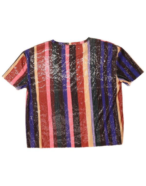 ZARA Mujer Trafaluc Blusa Top UK 46 Grande Rayas Multicolor