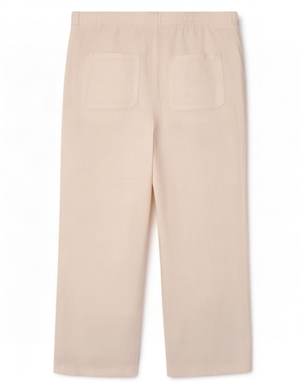 Marks & Spencer Pantalones chinos de pierna ancha para mujer UK 18 XL W38 L27 Lino blanco