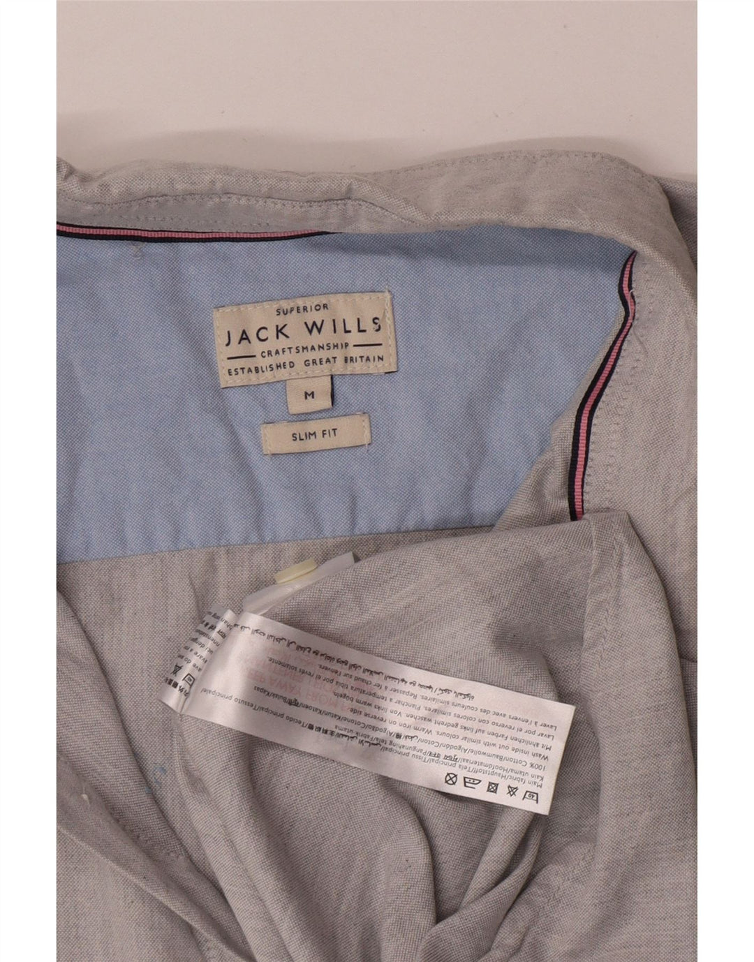 Camisa Jack Wills Hombre Slim Fit Algodón Gris Medio