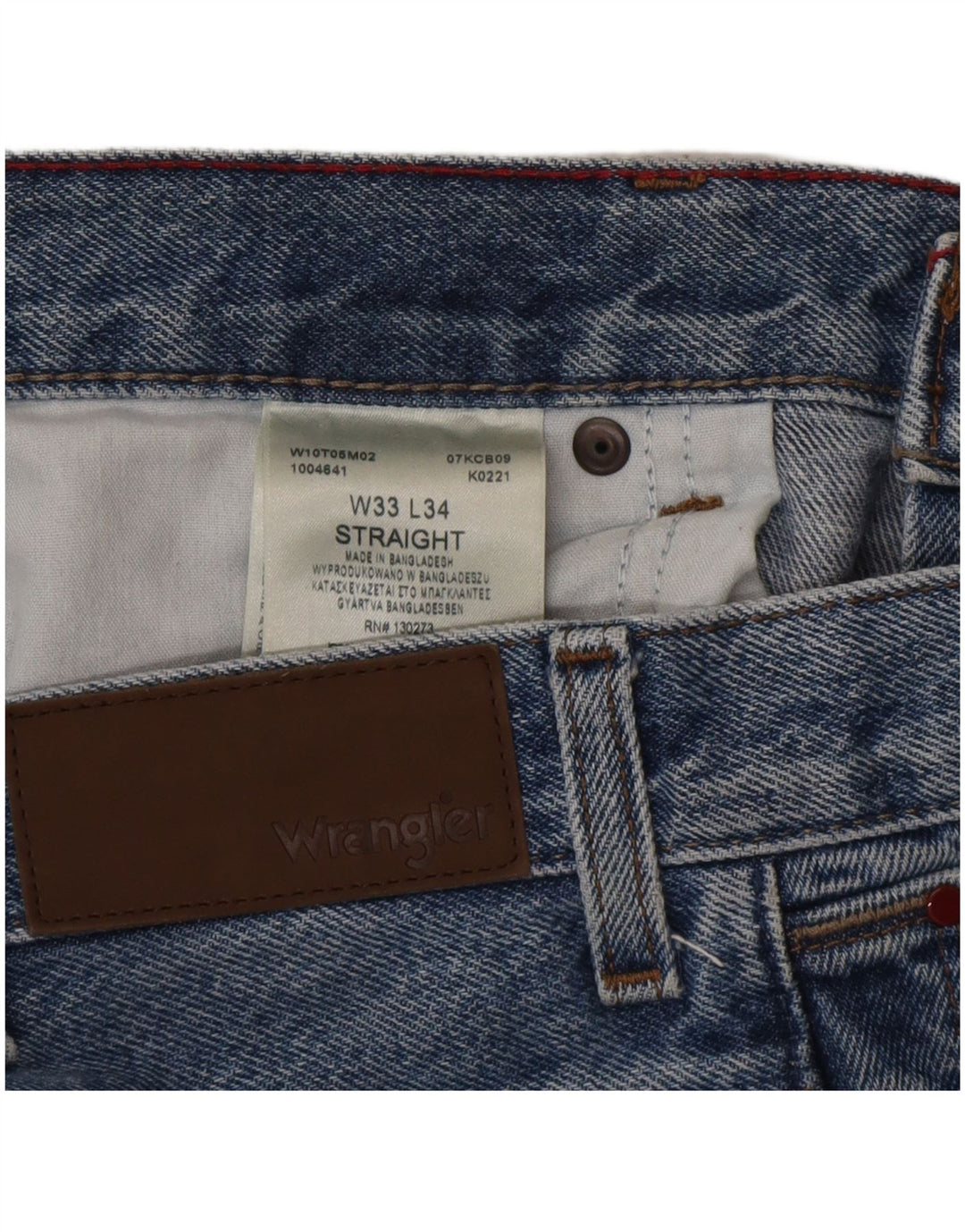 Wrangler Vaqueros rectos para hombre W33 L34 Algodón azul