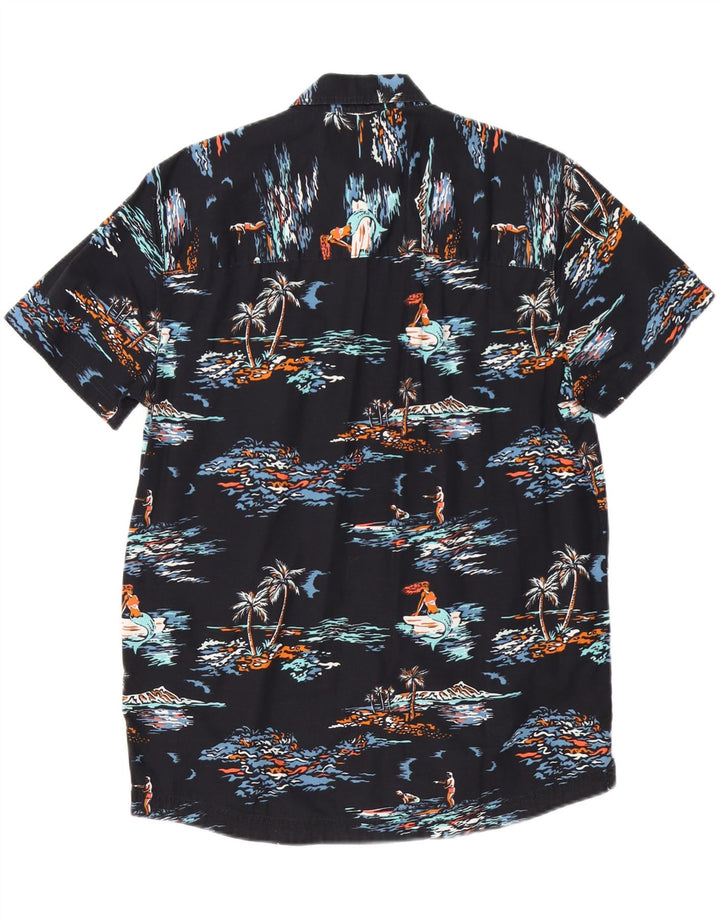 O'Neill Camisa de manga corta para hombre de algodón negro mediano hawaiano