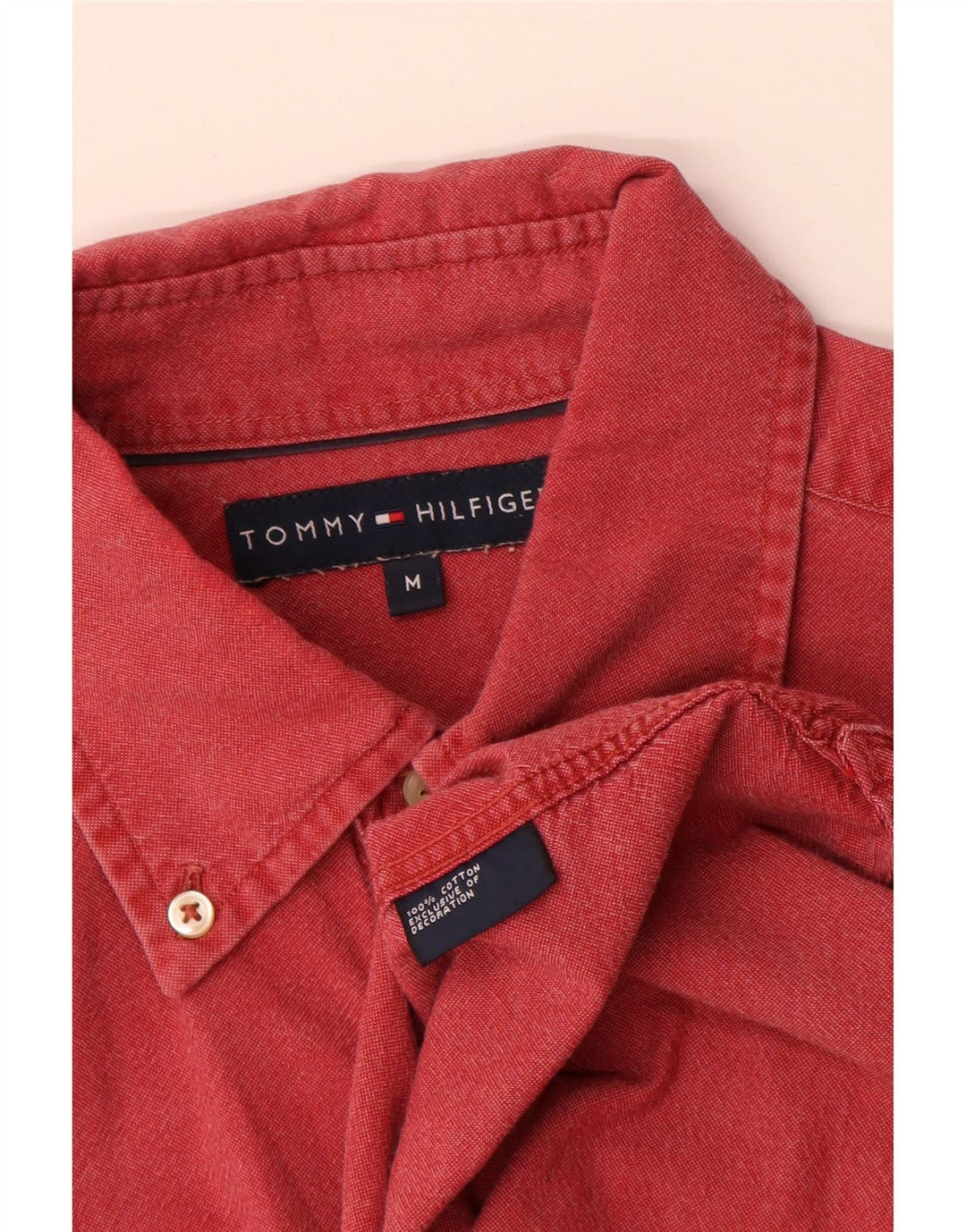 Camisa Tommy Hilfiger Hombre Algodón Rojo Mediano