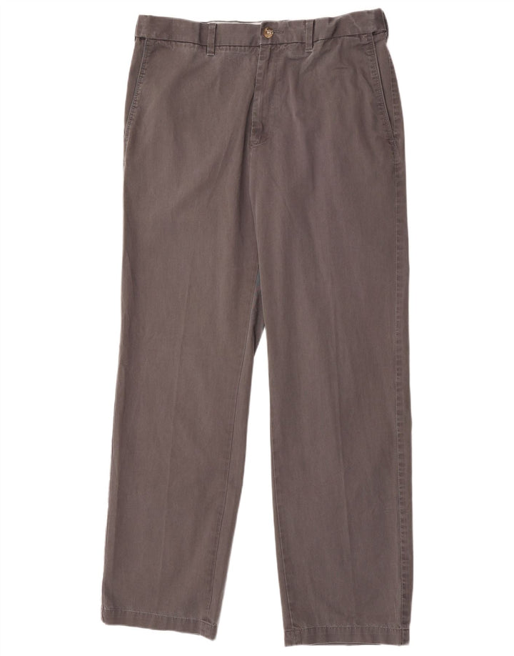 Marks & Spencer Pantalón chino recto azul Harbor para hombre W34 L33 Gris