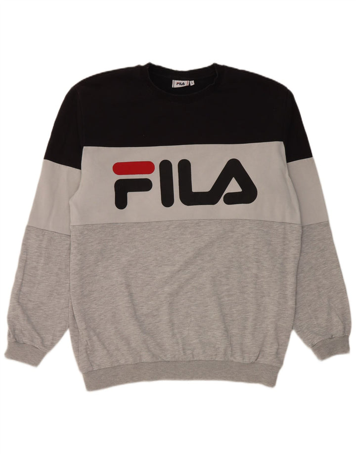 Fila Hombre Graphic Sudadera Jumper Large Multicolor Colorblock Algodón