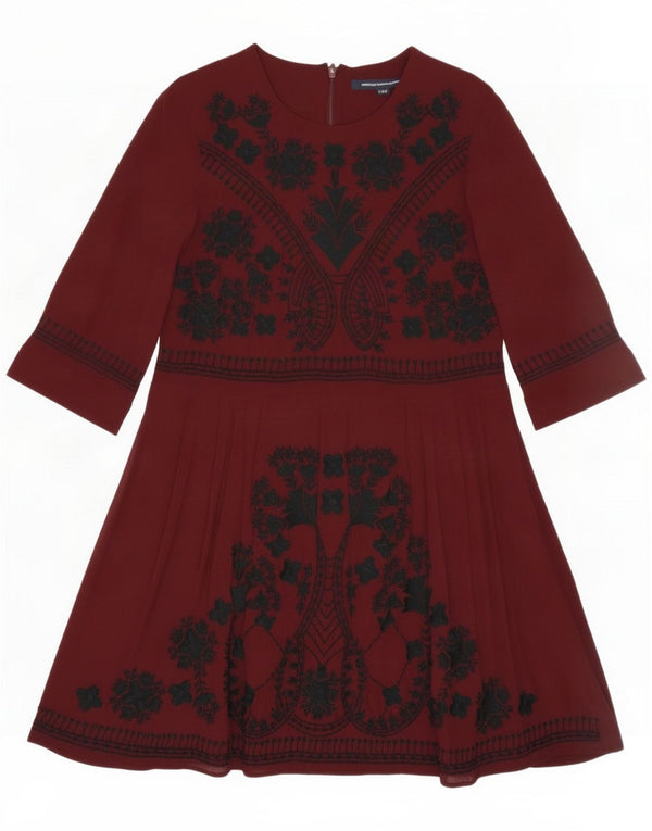 Vestido acampanado para mujer de French Connection UK 40 Small Borgoña Floral