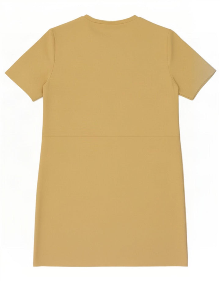 Zara Mujer Vestido Recto UK 44 Medio Amarillo