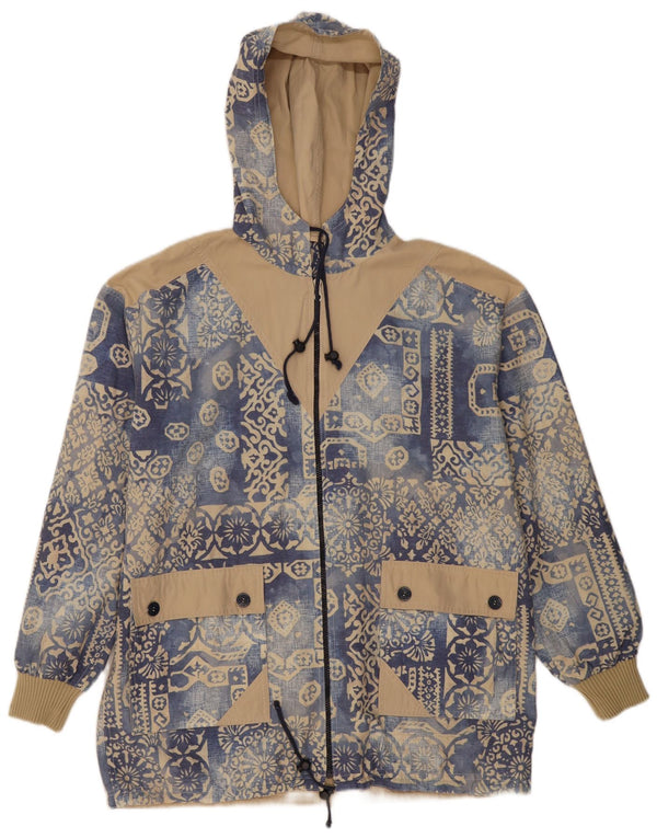 Vintage hombres con capucha chaqueta reversible Reino Unido 42 XL azul marino Paisley