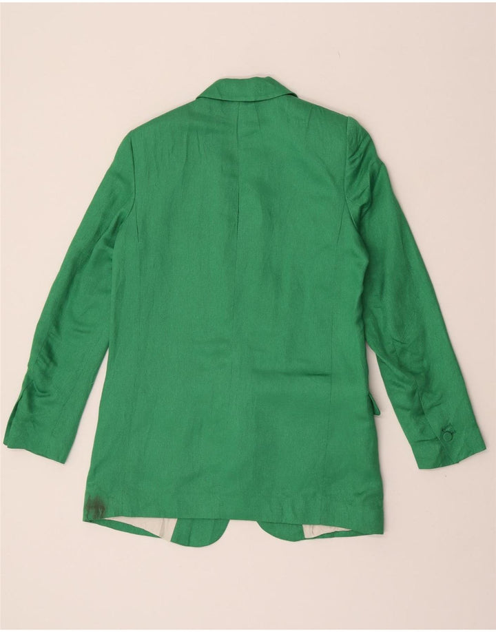 Zara Mujer Chaqueta Americana Abierta UK 10 Small Verde