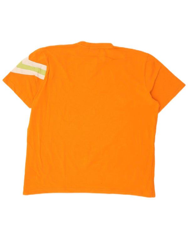 Fila Camiseta Hombre Top XL Naranja Colorblock Algodón