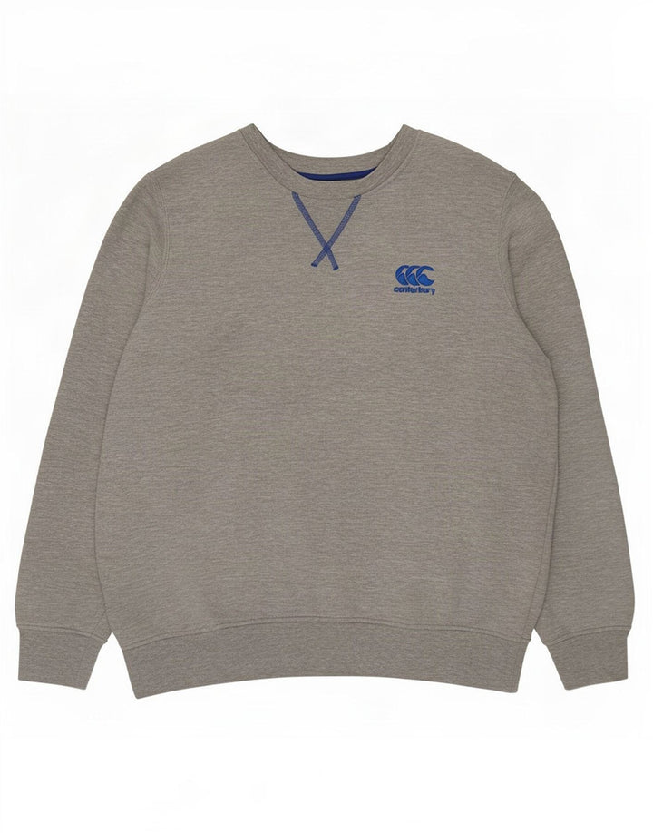 Canterbury Hombre Sudadera Jumper Grande Gris Algodón