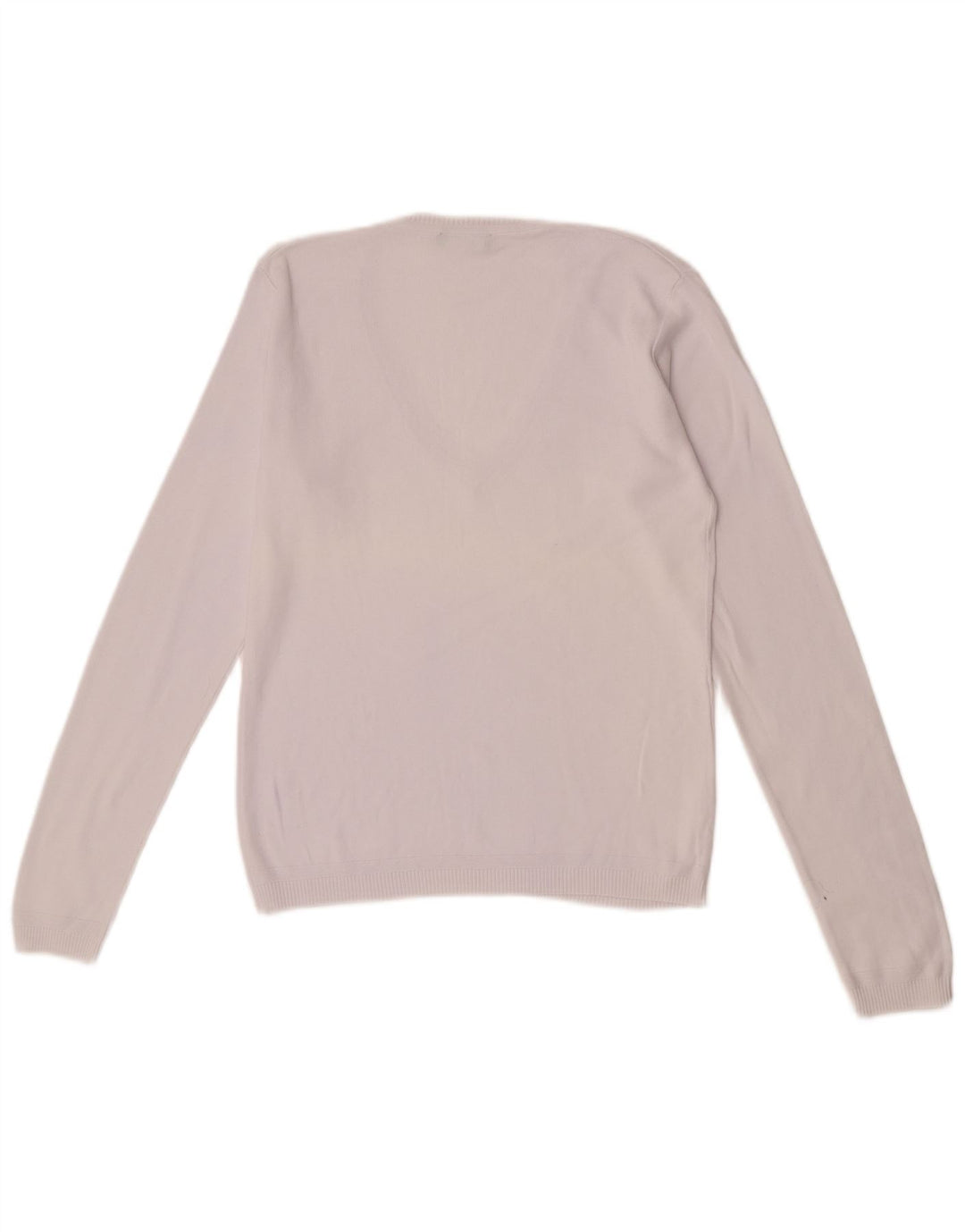 Benetton Jersey con Cuello en V para Mujer UK 42 Mediano Blanco